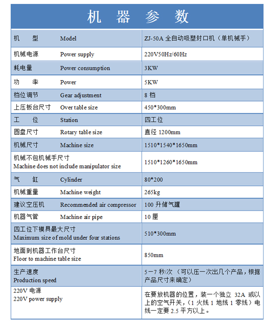 鼻通棒吸塑包裝機(jī)參數(shù) 鼻通棒吸塑包裝機(jī)參數(shù)